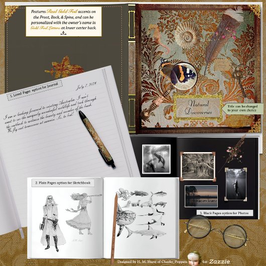 Naturalist Sketch/Photo Foil Journal Gästebuch