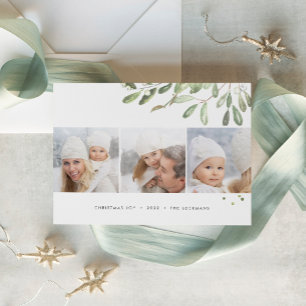 Naturally Joyful   Holiday Photo Collage Card Feiertagskarte