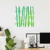Naturals Abstrakt Green Bamboo Rustikal Poster (Heimbüro)