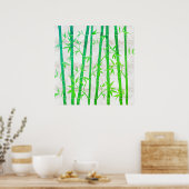 Naturals Abstrakt Green Bamboo Rustikal Poster (Küche)