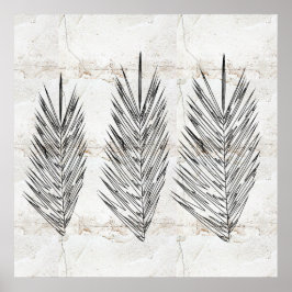 Naturals Wall Abstrakt Palm Blätter Zeichnend Poster