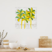 Naturals Watercolor Lilies Rustic Poster (Küche)