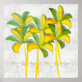 Naturals Watercolor Lilies Rustic Poster