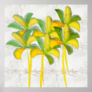 Naturals Watercolor Lilies Rustic Poster