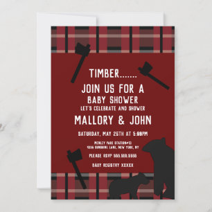 Naturbär und Ax Lumbarjack Fall Einladung