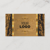 Naturbaum Bark Holz Grain Shimmery Border Logo Visitenkarte (Vorderseite)