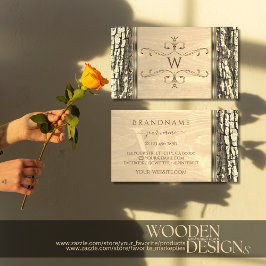 Naturbaum Holzkörner Verzierte Grenzmonografie Visitenkarte