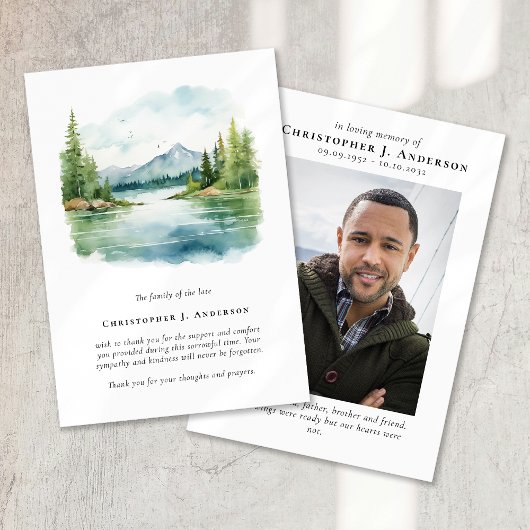 Naturbaumen Foto Beileid Beerdigung Gedenkstätte Dankeskarte