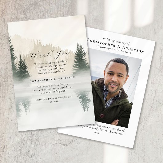 Naturbaumen Foto Beileid Beerdigung Gedenkstätte Dankeskarte