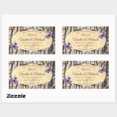 Naturbaumrinde mit Etiketten von Holzkörnern Rechteckiger Aufkleber (Blatt)