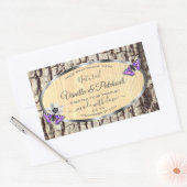 Naturbaumrinde mit Etiketten von Holzkörnern Rechteckiger Aufkleber (Umschlag)