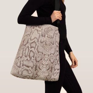 Naturbeige Anaconda Exotische Snakeskin Tragetaschen Mit Langen Trägern