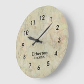 Naturbeige Marmormuster Acrylic Große Wanduhr (Winkel)