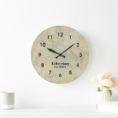 Naturbeige Marmormuster Acrylic Große Wanduhr (Zuhause)