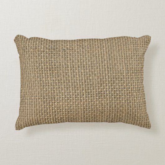 Naturbeige Tan Jute Burlap-Rustikale Kabine Hochze Dekokissen (Vorderseite)