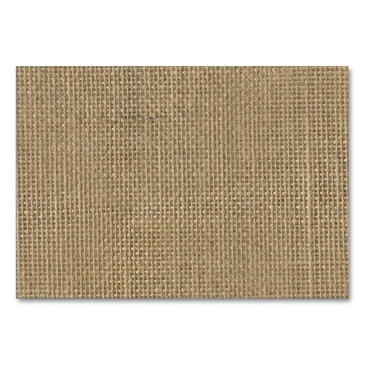 Naturbeige Tan Jute Burlap-Rustikale Kabine Hochze Tischnummer (Vorderseite)