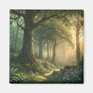 Naturblick-Wald-Magnet im rechteckigen Design, 2 Z Magnet