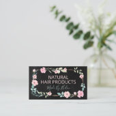 Naturblumenschwarz Handmade Haar Visitenkarte (Stehend Vorderseite)