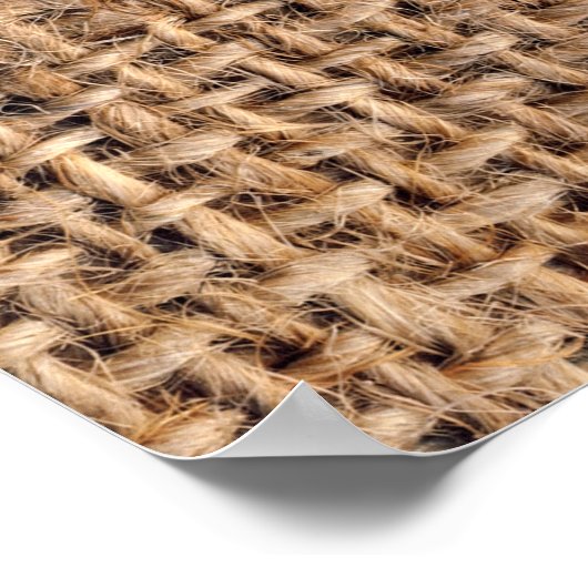 Naturbraune Burlap-Leinwand Grobgrunge Backgrou Poster (Ecke)