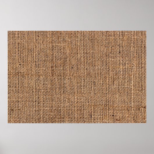 Naturbraune Burlap-Leinwand Grobgrunge Backgrou Poster (Vorne)