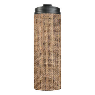 Naturbraune Burlap-Leinwand Grobgrunge Backgrou Thermosbecher