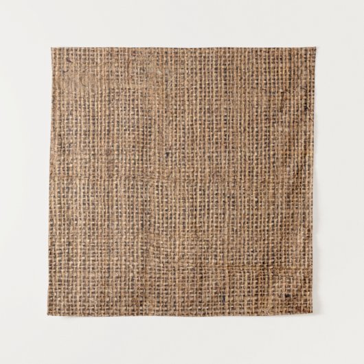 Naturbraune Burlap-Leinwand Grobgrunge Backgrou Wandteppich (Vorderseite)
