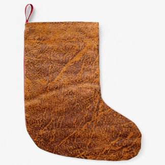Naturbraune Ledertextur, Leder, Ski Kleiner Weihnachtsstrumpf