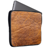 Naturbraune Ledertextur, Leder, Ski Laptopschutzhülle (Vorne Rechts)