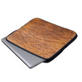 Naturbraune Ledertextur, Leder, Ski Laptopschutzhülle (Vorne Knopf)