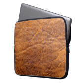 Naturbraune Ledertextur, Leder, Ski Laptopschutzhülle (Vorderseite Links)