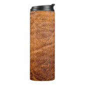 Naturbraune Ledertextur, Leder, Ski Thermosbecher (Nach links gedreht)