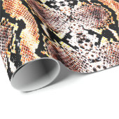 Naturbrauner Acid Wash Boa Constrictor Snakeskin Geschenkpapier (Rolleneckpunkt)