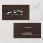 Naturbraunes Holz mit stilisierten Texten Visitenkarte (Vorne/Hinten)