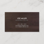 Naturbraunes Holz mit stilisierten Texten Visitenkarte (Rückseite)