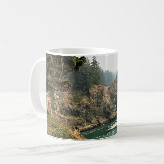 Naturbrücke, Felsenbucht Thunder, Oregon Kaffeetasse (Vorderseite Links)