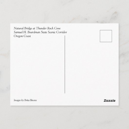 Naturbrücke, Felsenbucht Thunder, Oregon Postkarte (Rückseite)