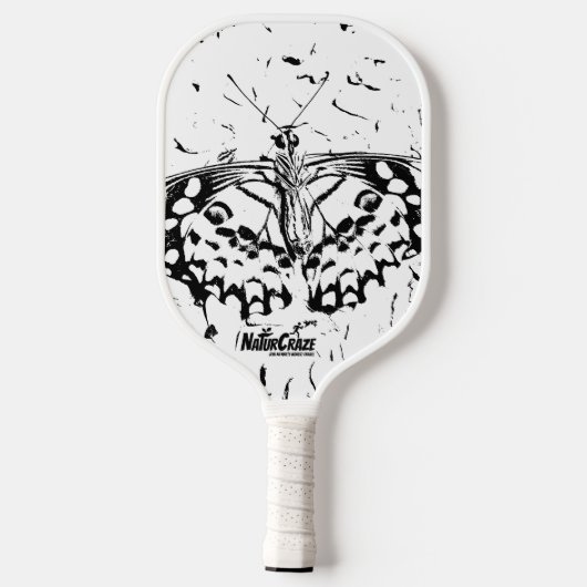 NaturCraze B&W Butterfly Paddel Pickleball Schläger (Rückseite)