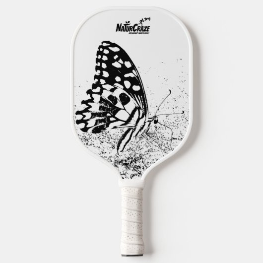 NaturCraze B&W Butterfly Paddel Pickleball Schläger (Vorderseite)