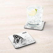 NaturCraze (B&W) Schmetterling-Untersetzer aus har Getränkeuntersetzer (Rechte Seite)