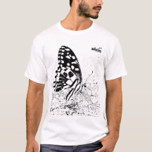 NaturCraze Schwarz-Weiß-Schmetterling-T - Shirt