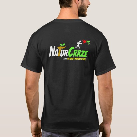 NaturCraze Weißer Schmetterling Schwarzer T - Shir T-Shirt (Rückseite)
