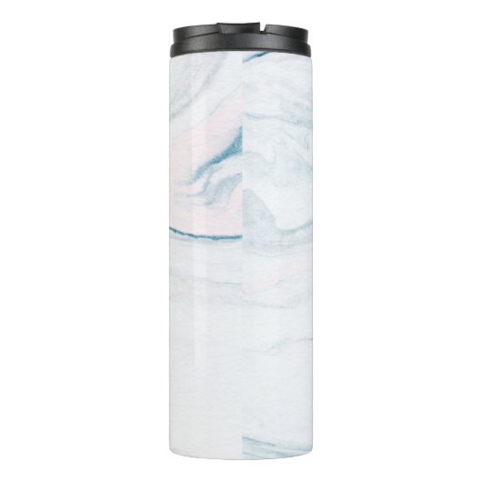 Naturdekorativer grauer und blauer Marmorstein Thermosbecher (Rückseite)