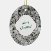 Naturdekorativer weißer Granitfelsen mit Text Keramikornament (Rechts)