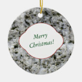 Naturdekorativer weißer Granitfelsen mit Text Keramikornament (Vorne)