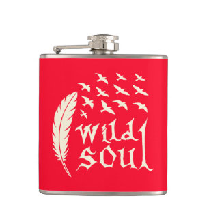 Naturdesign für Wildtiere aus Soul Feather Bird Flachmann