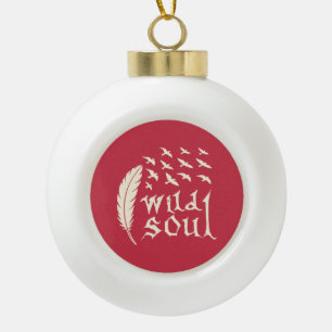 Naturdesign für Wildtiere aus Soul Feather Bird Keramik Kugel-Ornament