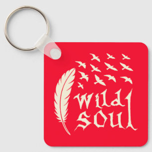 Naturdesign für Wildtiere aus Soul Feather Bird Schlüsselanhänger