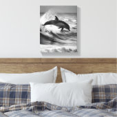 Naturdolphine spielen in den Wellen Leinwanddruck (Insitu (Schlafzimmer))