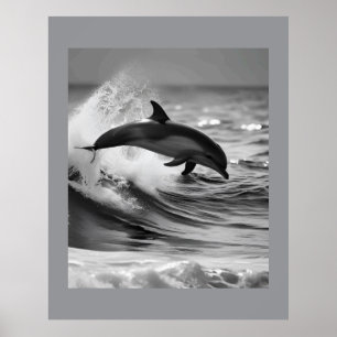 Naturdolphine spielen in den Wellen Poster