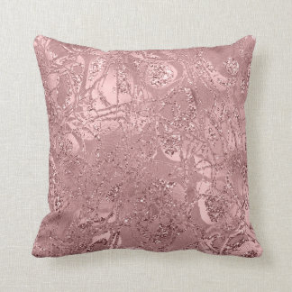 Nature Abstrakte Rose Blush Gold Glitzer Mauve Kissen